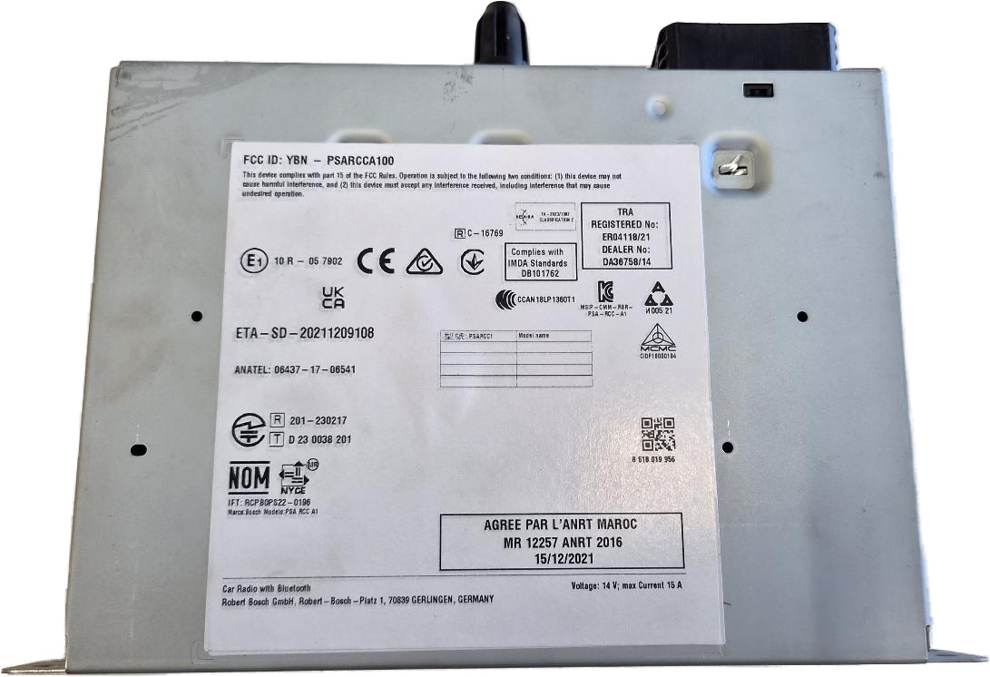 NIET GETEST. BOSCH 9855270480 7503900617 PSA RCC A1 A2R RCC EURCEM02 10 R-05 7902