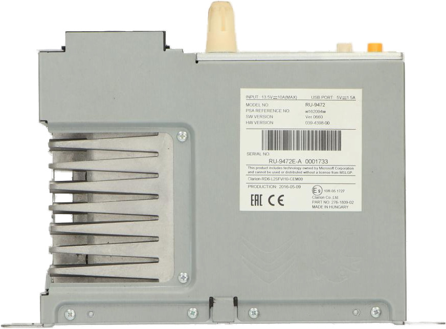 CLARION RD6-L2SFVI10-CEM00 10R-05.1727 RU-9472E-A 9816209480 1616428180 RP 1628704880
